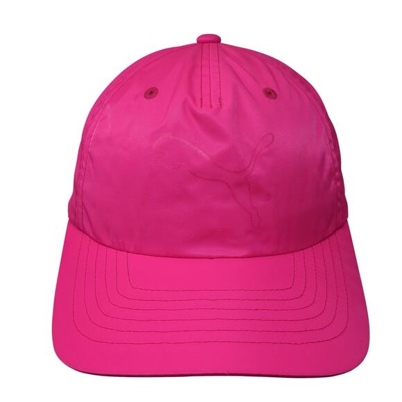 Puma Logo Fitted Hat Pink One Size Solid Stretch Outdoor Vent Holes - Picture 1 of 10